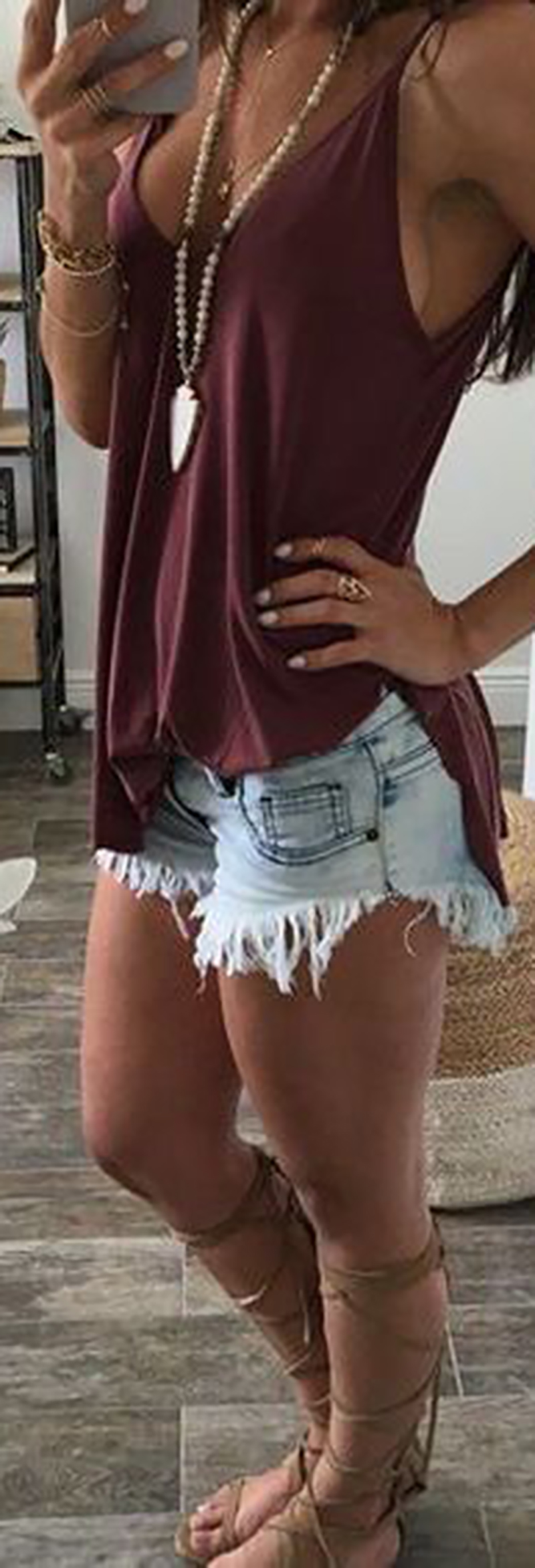 short jeans com fiapos